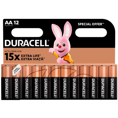 Лужні батарейки Duracell AA, 12 шт. (6409644)