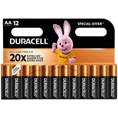 Лужні батарейки Duracell AA, 12 шт. (6409644)