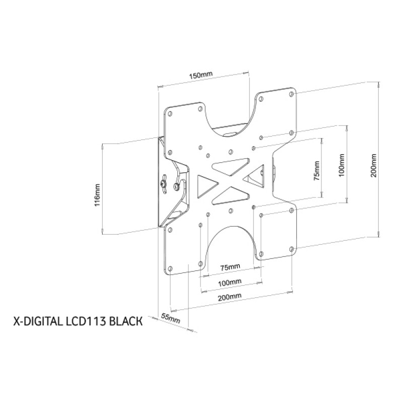 Кронштейн настінний X-Digital LCD113 Black (5624153)