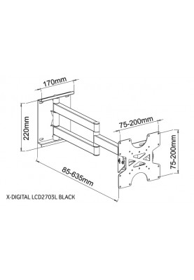 Настінне кріплення X-Digital LCD2703L Black (5661324)