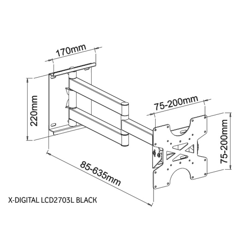 Настінне кріплення X-Digital LCD2703L Black (5661324)