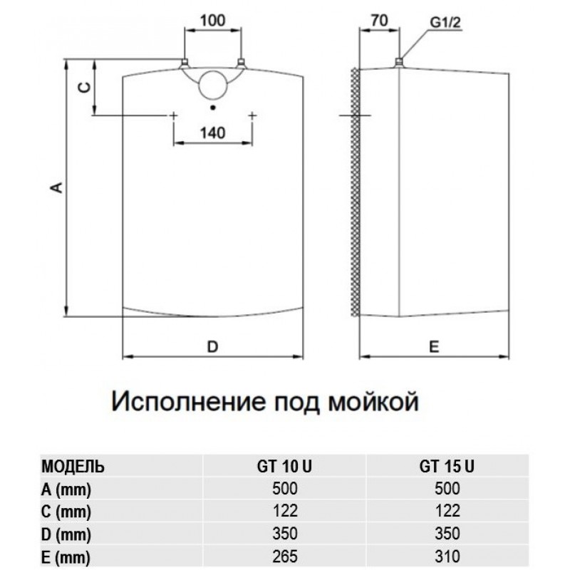 Водонагрівач Gorenje GT 10 U/B9 (GT 10 U) (5966154)