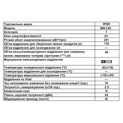 Холодильник ERGO MR-145 (6367260)