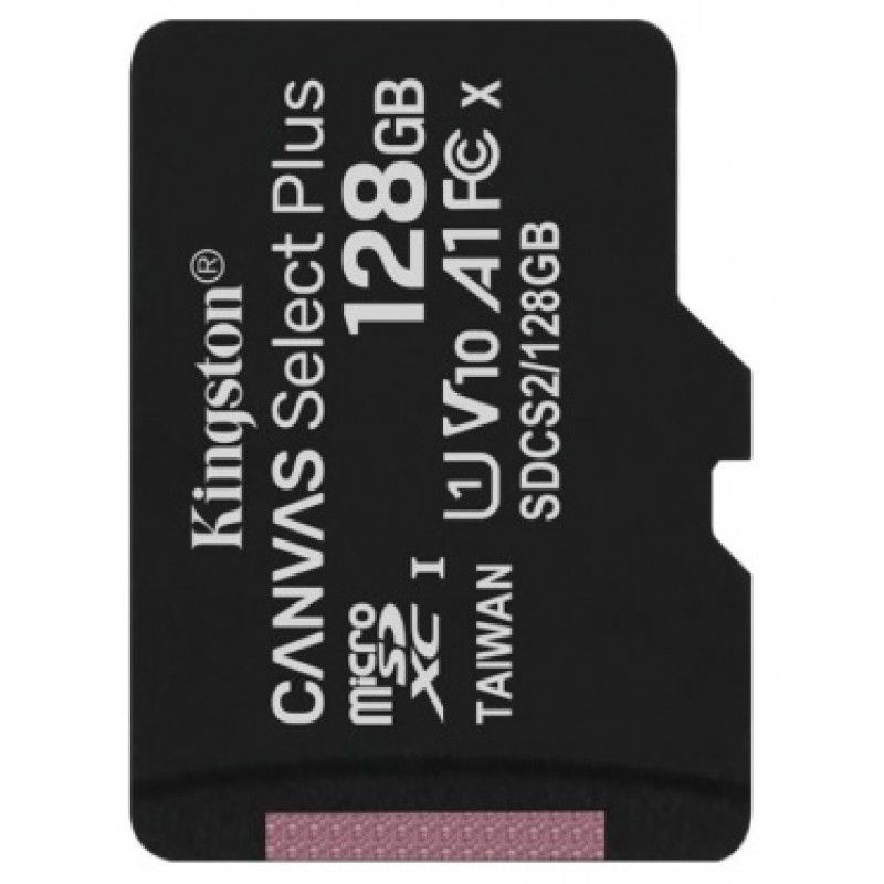 Карта пам'яті Kingston microSDHC 128GB Canvas Select + A1 (W100/W85) + SD адаптер (6519923)