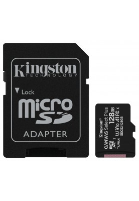 Карта пам'яті Kingston microSDHC 128GB Canvas Select + A1 (W100/W85) + адаптер SD (6519923)