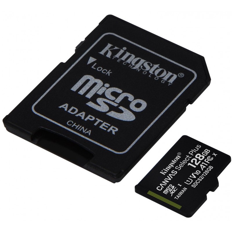 Карта пам'яті Kingston microSDHC 128GB Canvas Select + A1 (W100/W85) + SD адаптер (6519923)