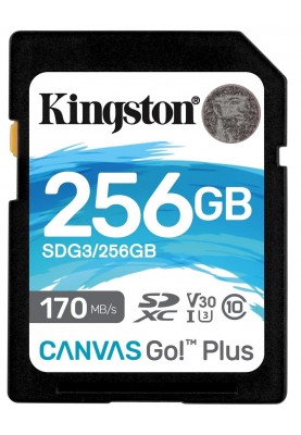 Карта пам'яті Kingston SDXC 256GB Canvas Go! Plus Class 10 UHS-I U3 V30 (SDG3/256GB) (6570974)