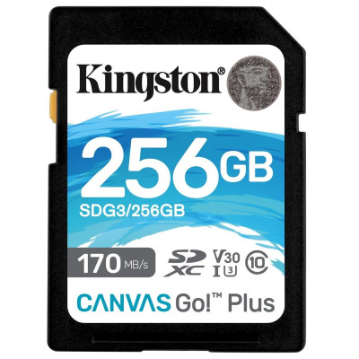 Карта пам'яті Kingston SDXC 256GB Canvas Go! Plus Class 10 UHS-I U3 V30 (SDG3/256GB) (6570974)