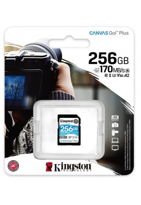 Карта пам'яті Kingston SDXC 256GB Canvas Go! Plus Class 10 UHS-I U3 V30 (SDG3/256GB) (6570974)