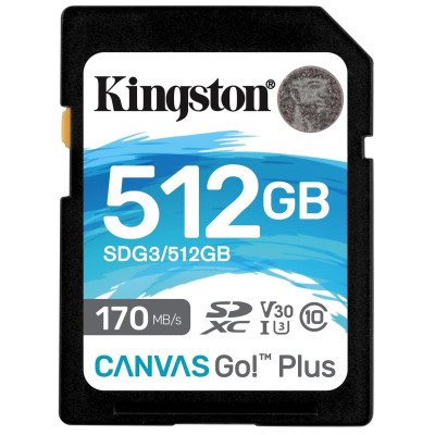 Карта пам'яті Kingston SDXC 512GB Canvas Go! Plus Class 10 UHS-I U3 V30 (SDG3/512GB) (6570981)