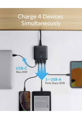 Зарядний пристрій Anker PowerPort Atom III Slim 4 - 65W 3&1xUSB-C PIQ3.0 (6579721)