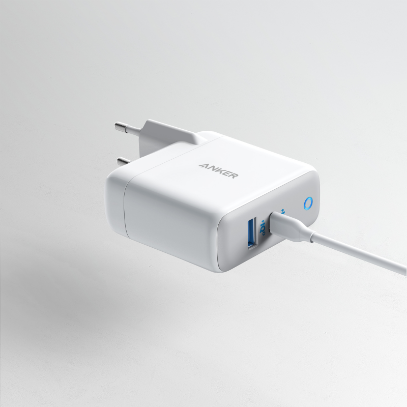 Мережевий зарядний пристрій Anker PowerPort+ Atom III 45W USB-C+15W USB-A White (6595855)