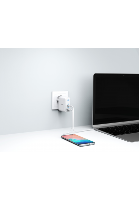 Мережевий зарядний пристрій Anker PowerPort+ Atom III 45W USB-C+15W USB-A White (6595855)