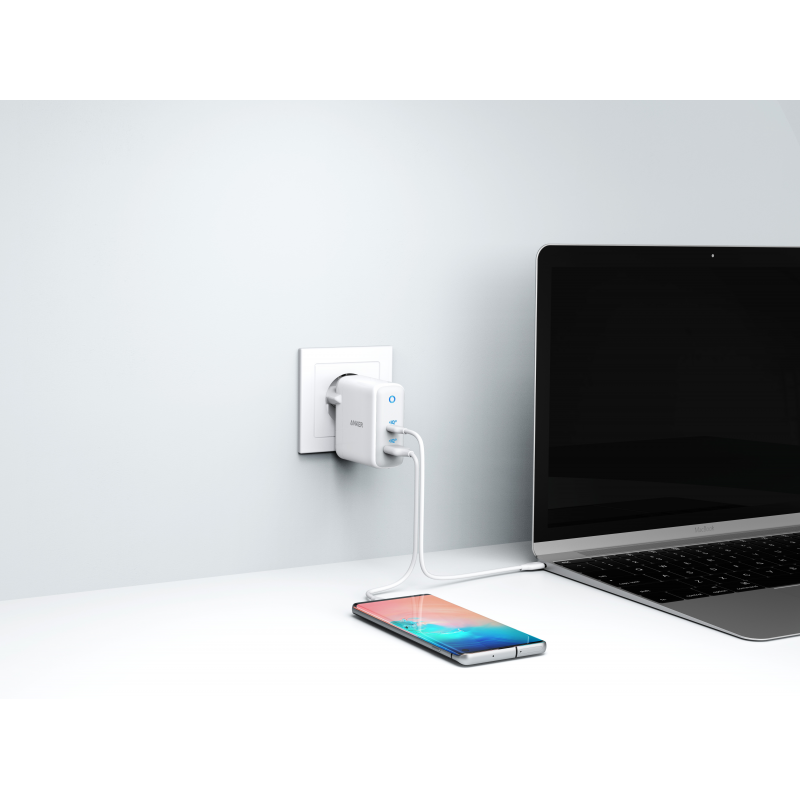 Мережевий зарядний пристрій Anker PowerPort+ Atom III 45W USB-C+15W USB-A White (6595855)