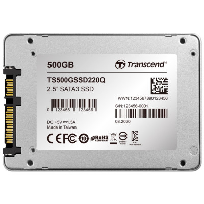 SSD накопичувач Transcend SSD220Q 500GB SATAIII QLC (TS500GSSD220Q) (6624416)