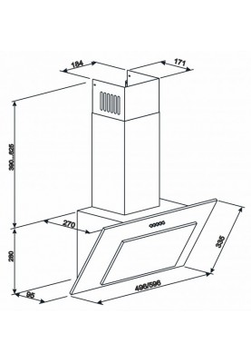 Витяжка Eleyus Vertical 470 60 WH (6520778)