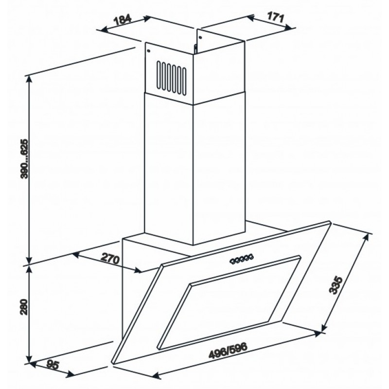 Витяжка Eleyus Vertical 470 60 WH (6520778)