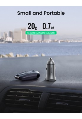 Автомобільний зарядний пристрій Ugreen CD130 20W USB + Type-C PD Car Charger (Gray) (6689302)