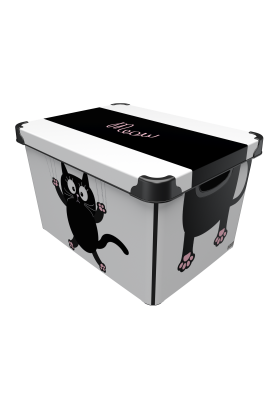 Контейнер Qutu Style Box Meow Black, 20 л (6709289)