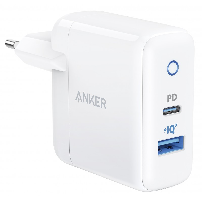 Мережевий зарядний пристрій Anker PowerPort PD+ 2 20W 1xPD & 15W 1xUSB (White) (6710631)