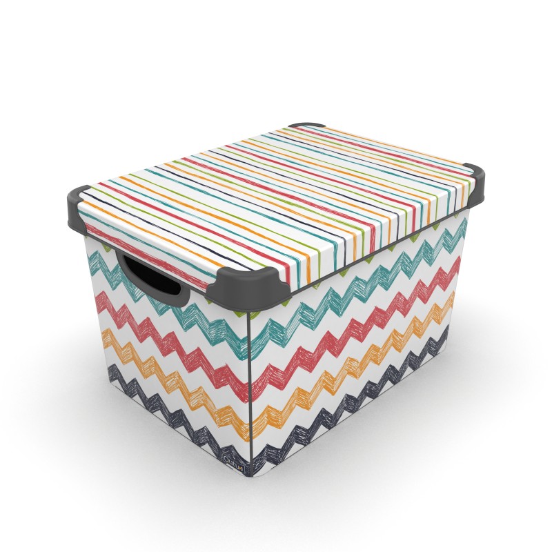 Контейнер Qutu Style Box Colored Zigzag, 20 л (6739266)