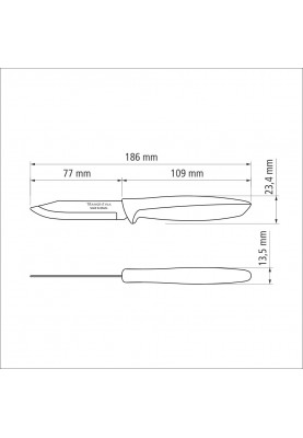 Набір ножів для овочів Tramontina Plenus light grey, 76 мм - 12 шт. (6740810)