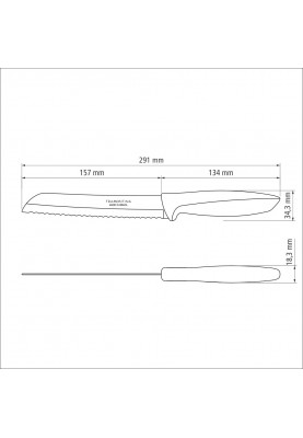 Набір ножів для хліба Tramontina Plenus light grey, 178 мм - 12 шт. (6740813)