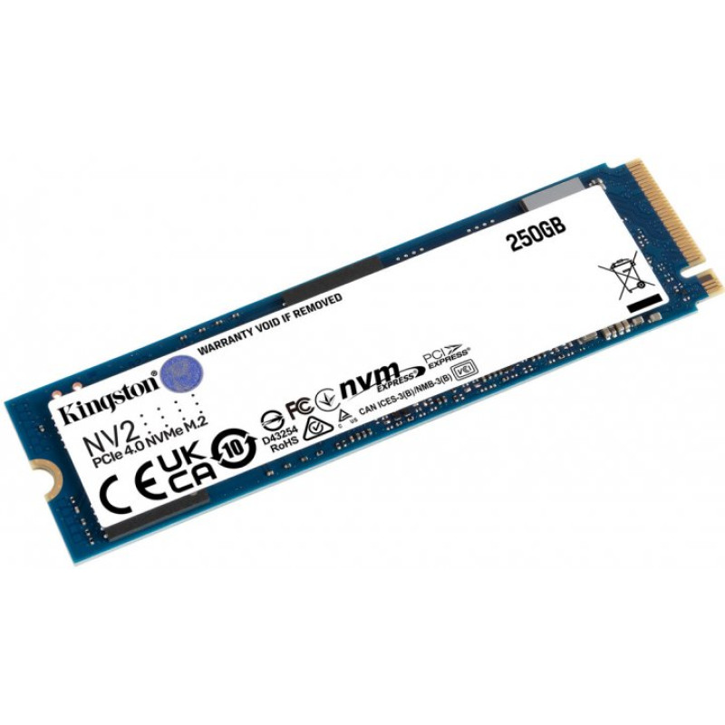 SSD накочувач Kingston M.2 250GB NV2 2280 PCIe 4.0 NVMe SSD (SNV2S/250G) (6822683)