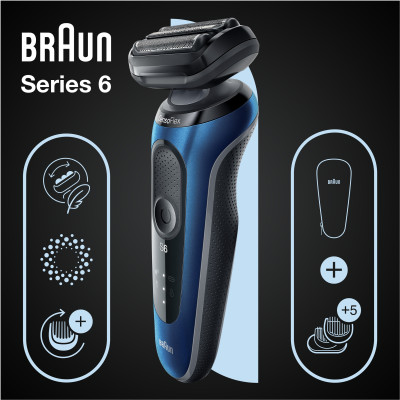 Електробритва Braun Series 6 61-B1500s Blue/Black (6826908)