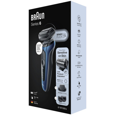 Електробритва Braun Series 6 61-B1500s Blue/Black (6826908)