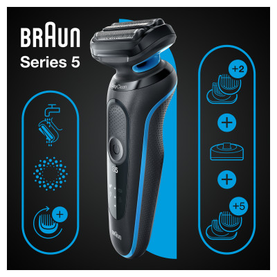 Електрична бритва Braun Series 5 51-B4650cs Black/Blue (6851753)