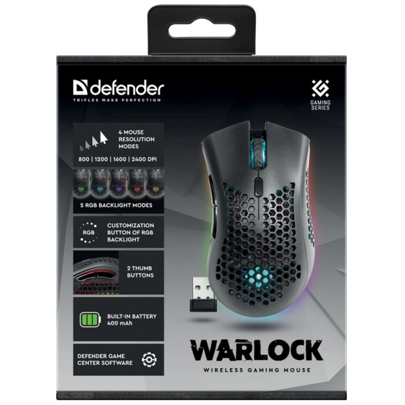 Миша Defender Warlock GM-709L RGB, Black (52709) (6857931)