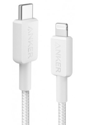 Кабель Anker 322 USB-C to Lightning - 0.9m Nylon White (6908996)