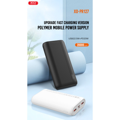 Портативний зарядний пристрій XO PR127 - 20000 mAh PD20W + QC22.5W (Black) (6974561)