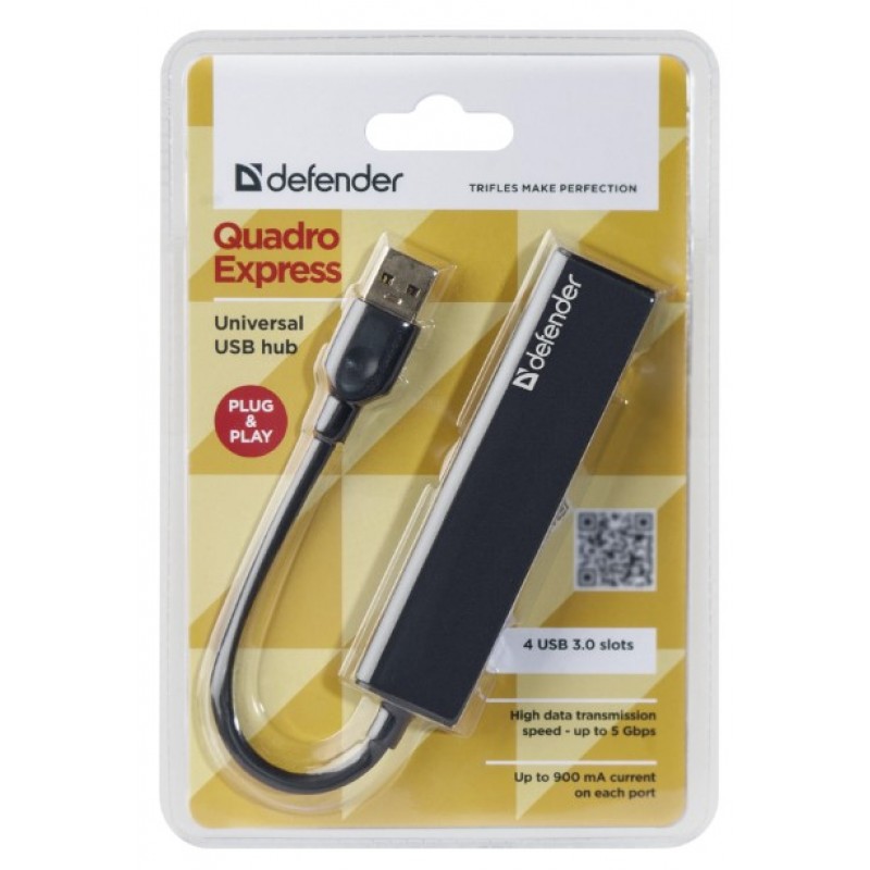 USB-хаб Defender Quadro Express USB3.0 (83204) (6443146)