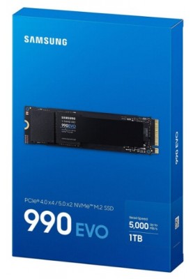 SSD накопичувач Samsung 990 EVO 1TB PCIe 4.0 x4/5.0 x2 NVMe M.2 (MZ-V9E1T0BW) (6947552)