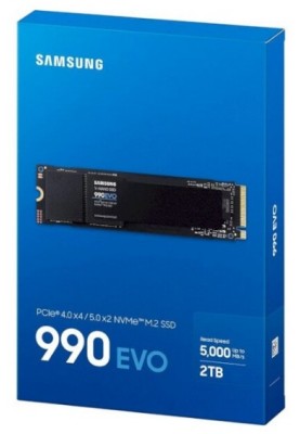 SSD накопичувач Samsung 990 EVO 2TB PCIe 4.0 x4/5.0 x2 NVMe M.2 (MZ-V9E2T0BW) (6947553)