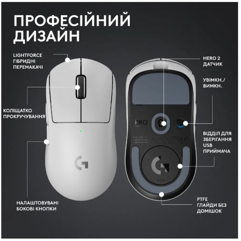 Миша Logitech G Pro X Superlight 2 Lightspeed White (910-006638) (6912725)