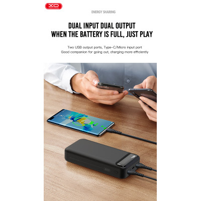 Портативний зарядний пристрій XO PR136 - 20000 mAh 10W with Display Black (6976060)