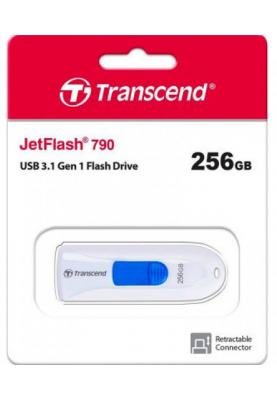 Flash Drive Transcend JetFlash 790 256GB USB 3.1 White (TS256GJF790W) (6986655)