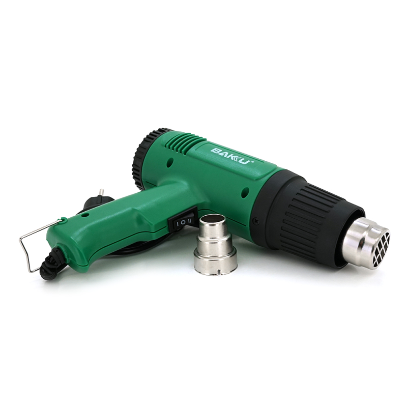 Фен BAKKU BK-8033 (пістолет) 1600Вт, зелений Box (252 * 233 * 80) 0,72 кг