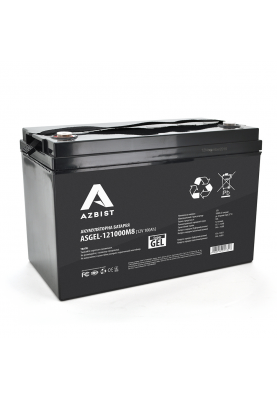Акумулятор AZBIST Super GEL ASGEL-121000M8, Black Case, 12V 100.0Ah ( 329 x 172 x 215 ) Q1