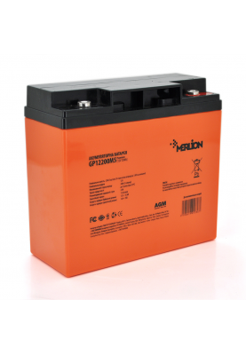 Акумуляторна батарея MERLION AGM GP1220M5 PREMIUM 12 V 20 Ah (180 x 78 x 165 (168))  Orange Q4