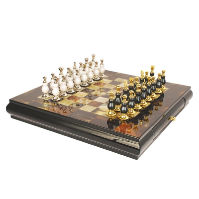 Шахи DM-BJ-078, коричнева дошка з малюнком