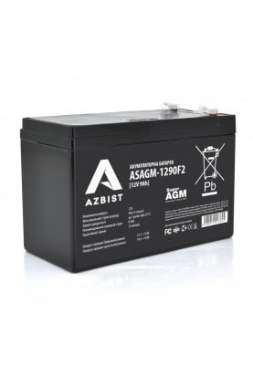 Акумулятор AZBIST Super AGM ASAGM-1290F2, Black Case, 12V 9.0Ah (151 х 65 х 94 (100) ) Q10
