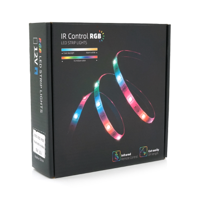 Комплект музичної світлодіодної стрічки 3528 RGB 5 метрів, 54Led, пульт, блок живлення, bluetooth, ip65