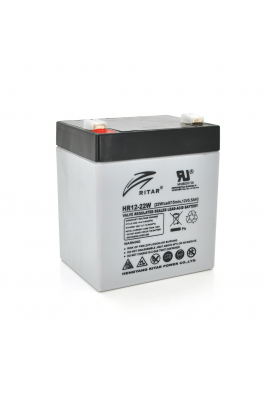 Аккумуляторная батарея AGM RITAR HR1222W, Gray Case, 12V 5.5Ah  ( 90 х 70 х 101 (107 ) 1.55kg Q10