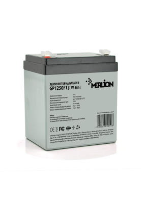 Акумуляторна батарея MERLION AGM GP1250F1, 12V 5Ah ( 90 х 70 х 101 (106) ) White/Black Q10