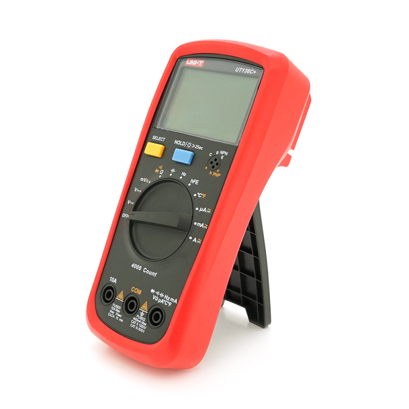 Мультиметр UNI-T UT136C+ Вимірювання: V, A, R, Hz, C, True RMS, підсвічування, утримання даних, продзвонювання, тест діодів