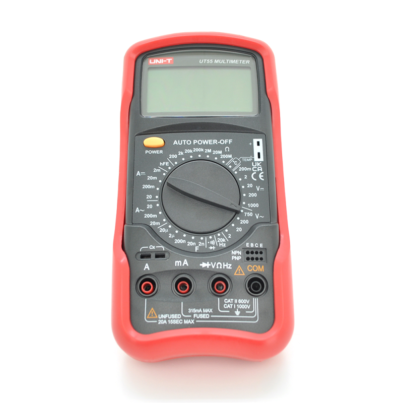 Мультиметр UNI-T UT55 Вимірювання: V, A, R, C, Hz, тест діодів, продзвонювання